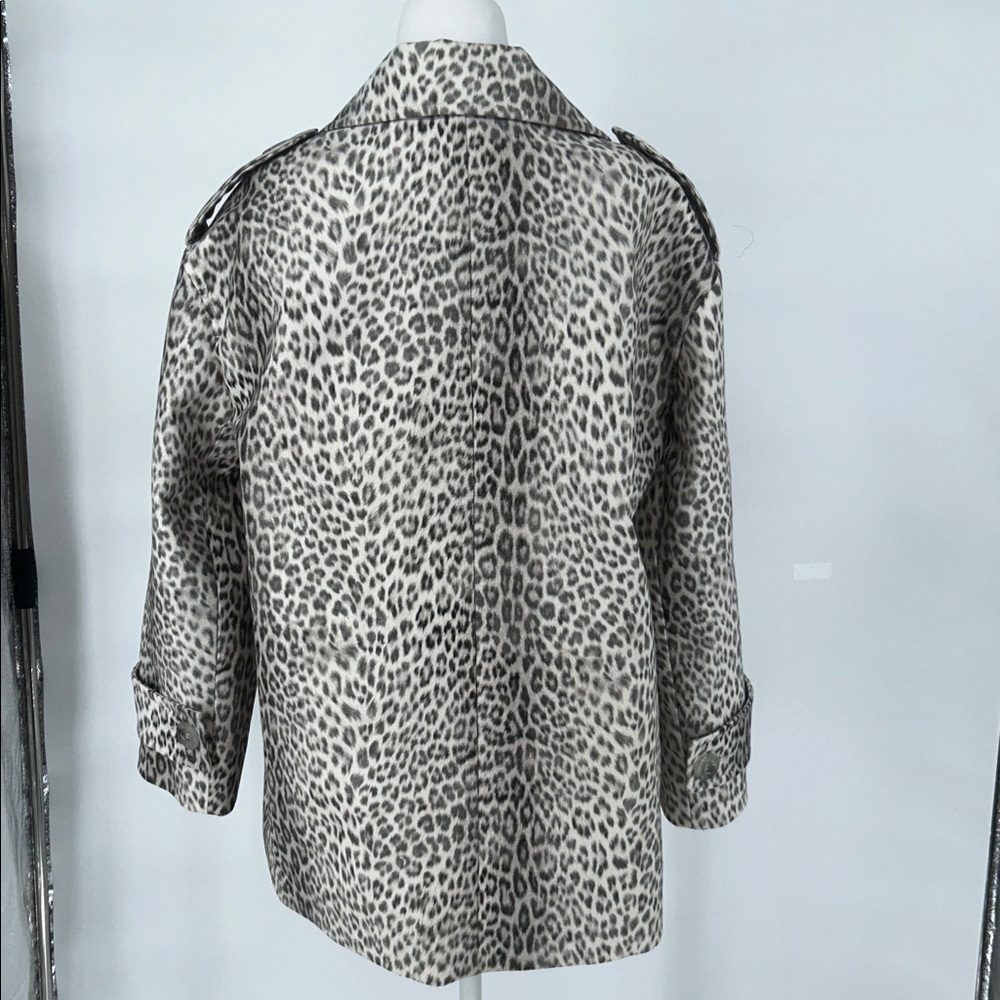 Tara Jarmon Leopard Print Double Breasted Coat Made in France Size 40 - Picture 7 of 14